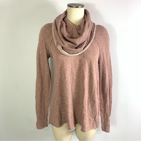 Free People Beach Pink Cocoon Cowl Neck Pullover Two Body Sweater - Picture 2 of 10